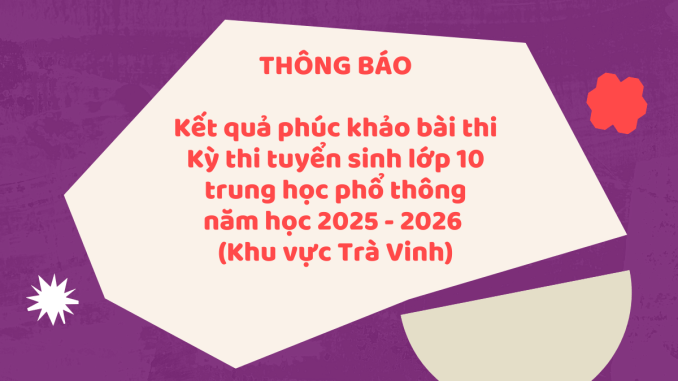 THÔNG BÁO Kết quả phúc khảo
